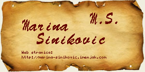 Marina Šiniković vizit kartica